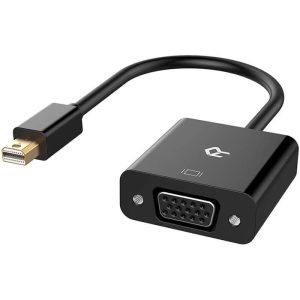 Adaptateur Mini DisplayPort (Thunderbolt) (Mini DP) vers VGA, 1080P Full HD, Noir