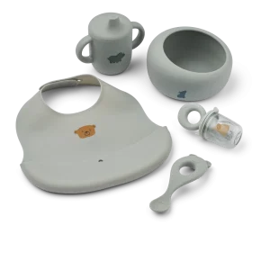 Coffret repas en silicone / Dove blue