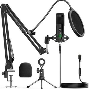 Kit Micro Condensateur Cardioïde USB avec Support