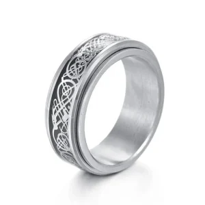 Bague Dragon Gris anti-stress
