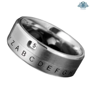 Bague anti-stress argent alphabet