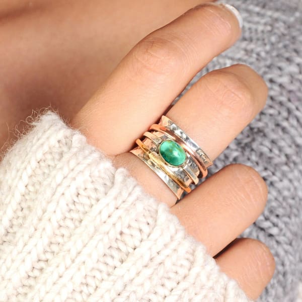 Bague Zen Argent Turquoise – Image 2
