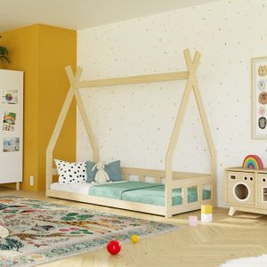 Lit Montessori FENCE en forme de tipi avec Barrière