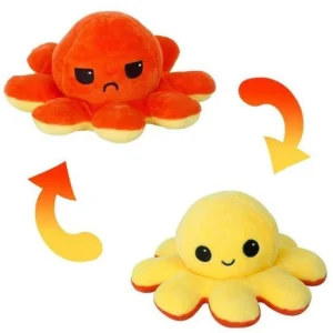 Peluche Pieuvre Jaune Orange