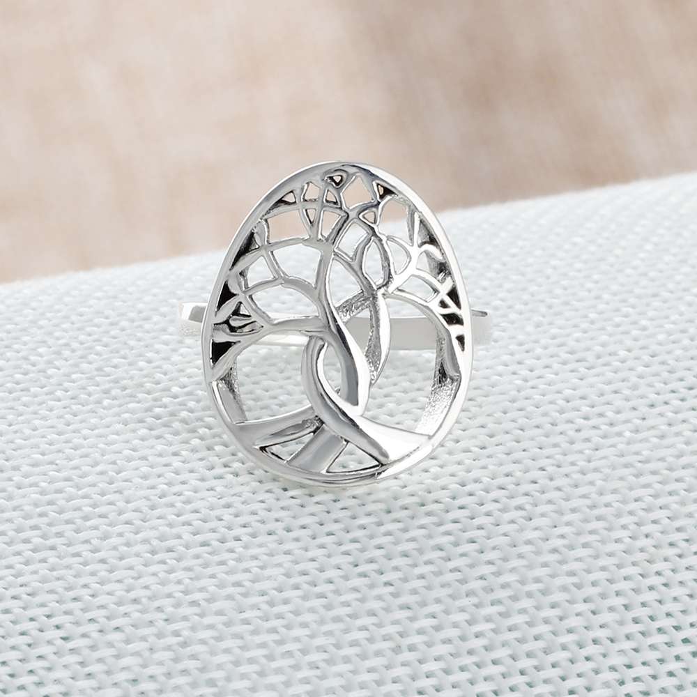 Bague Anti-Stress Argent Arbre Vie – Image 2