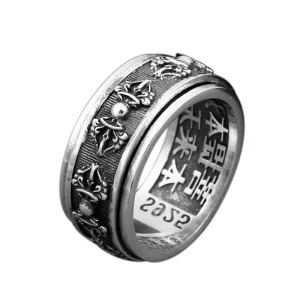 Bague Tibétaine Anti-Stress Argent