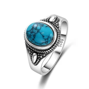 Bague Argent Turquoise Fine Zen